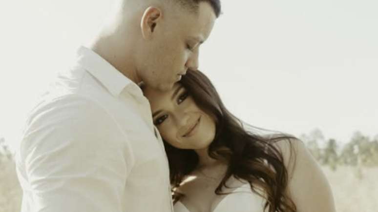 Sofia Liberato, filha de Gugu, e o marido