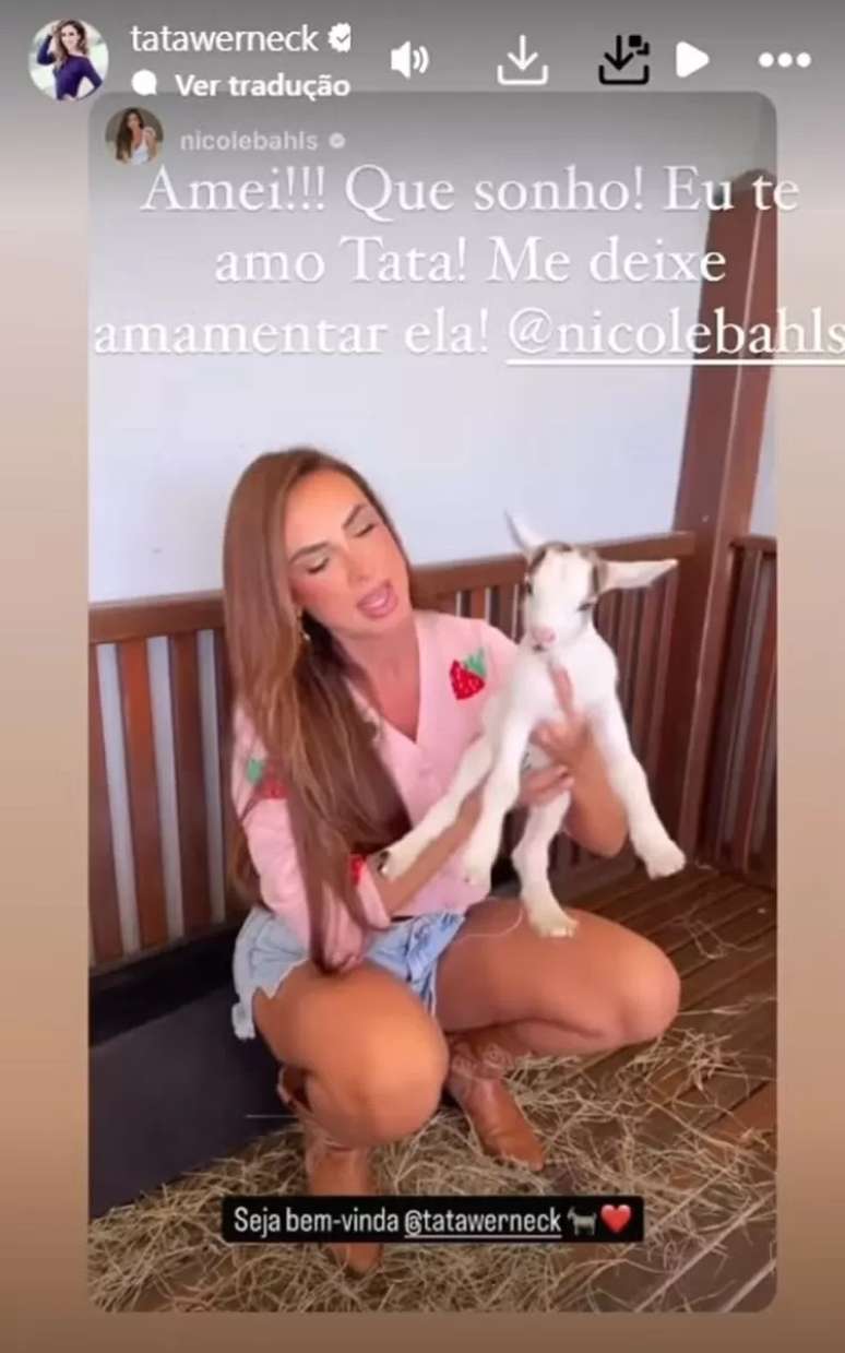 Tatá Werneck agradeceu a homenagem que recebeu de Nicole Bahls 