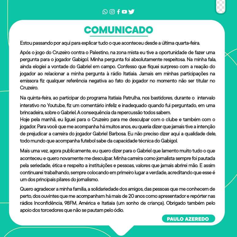 Declaración oficial de Paul