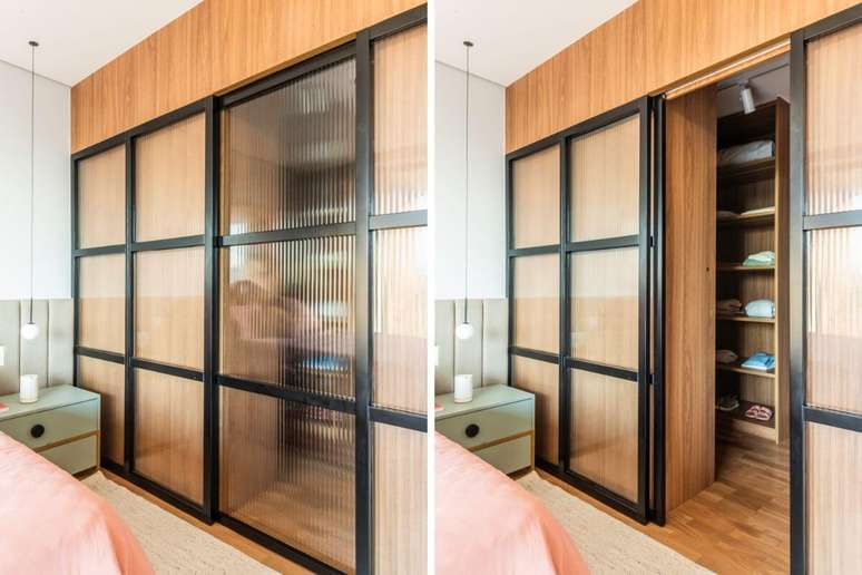 As portas de correr s&atilde;o mais eficientes para im&oacute;veis com metragem reduzida Projeto: BMA Studio |