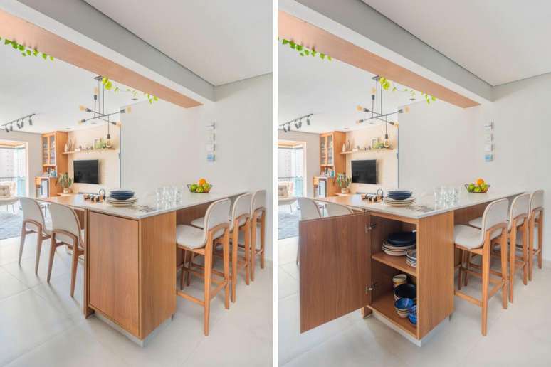 As portas de abrir s&atilde;o vers&aacute;teis e podem ser aplicadas em qualquer ambiente Projeto: BMA Studio |