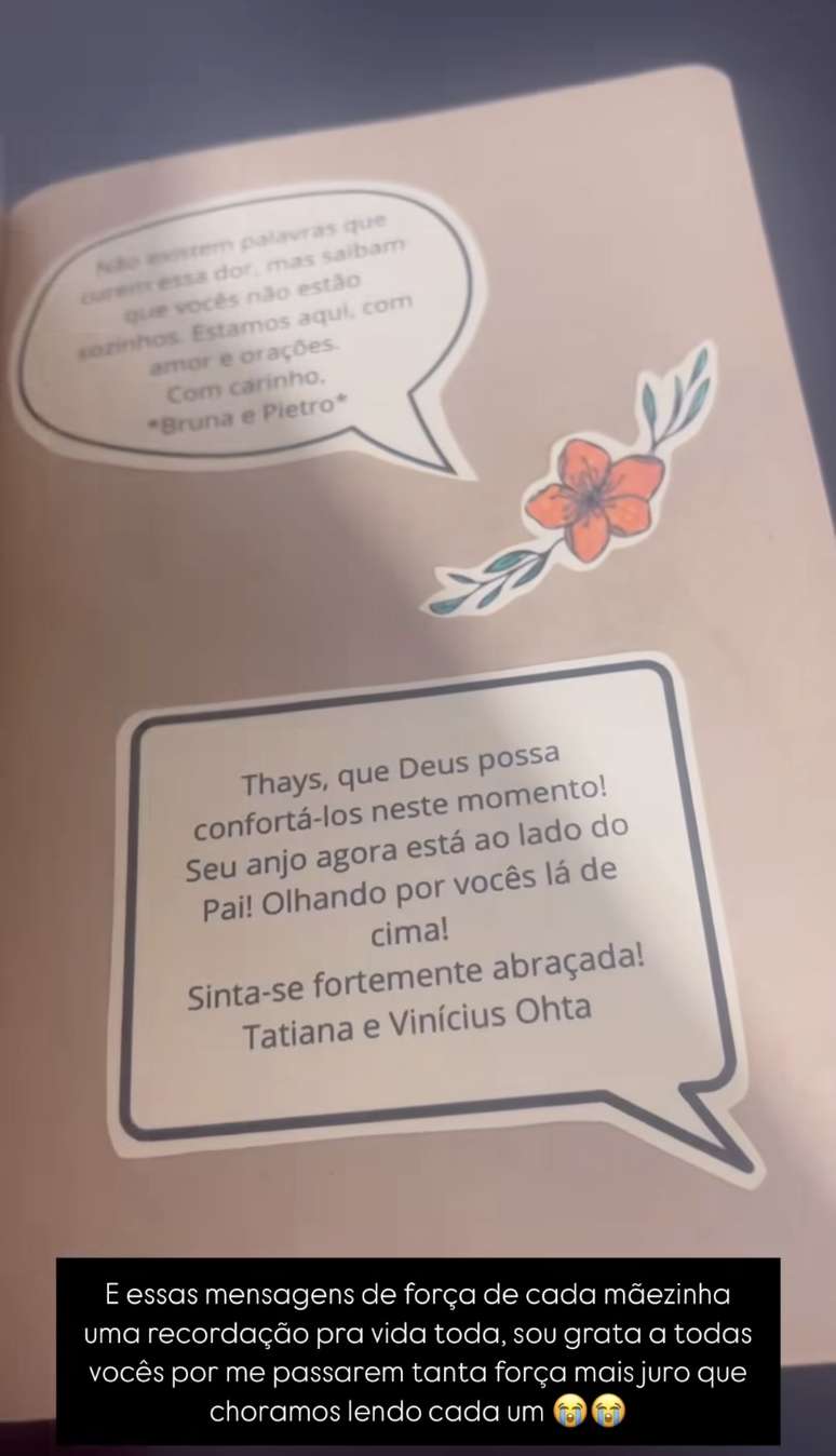 Thays Brandão compartilha carinho que recebeu de outras mães -