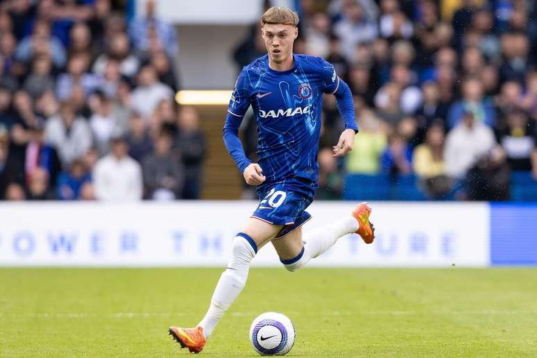 Cole Palmer (Chelsea) durante jogo contra o Liverpool, no dia 04.05.2025 