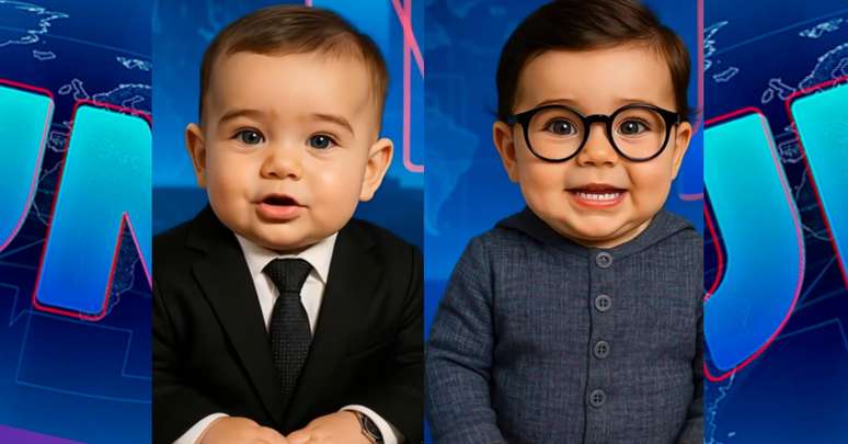 ‘Jornal Dos Reborn’: Bonner and Renata are transformed into talking children with the help of Ai ‘Jornal Dos Reborn’: Bonner and Renata are transformed into talking children with the help of Ai