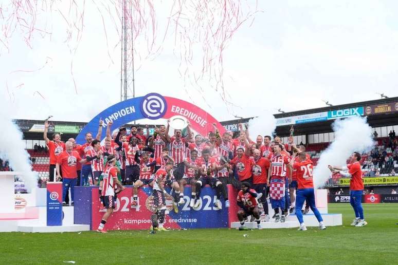 Los jugadores de PSV celebran la victoria de Duch. El equipo es el doble del campeón y llega a la 26ª clave nacional -