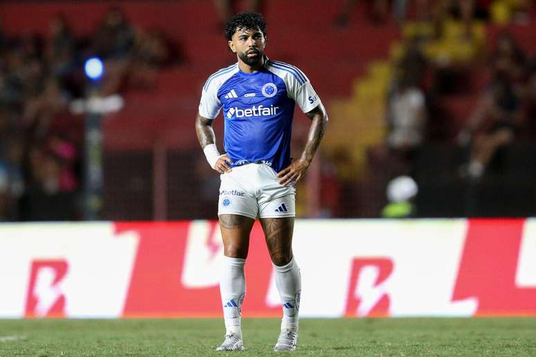 Gabigol (Cruzeiro) durante jogo contra o Sport Recife, no dia 11.05.2025