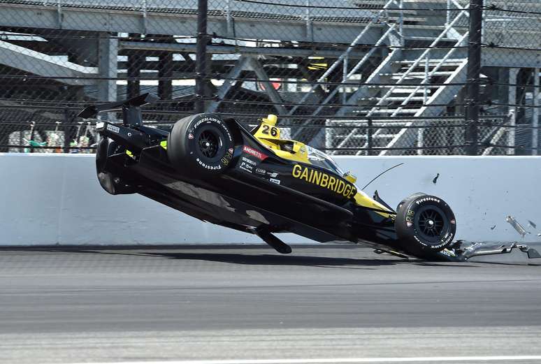 Colton Herta perdeu o controle do carro na curva 1