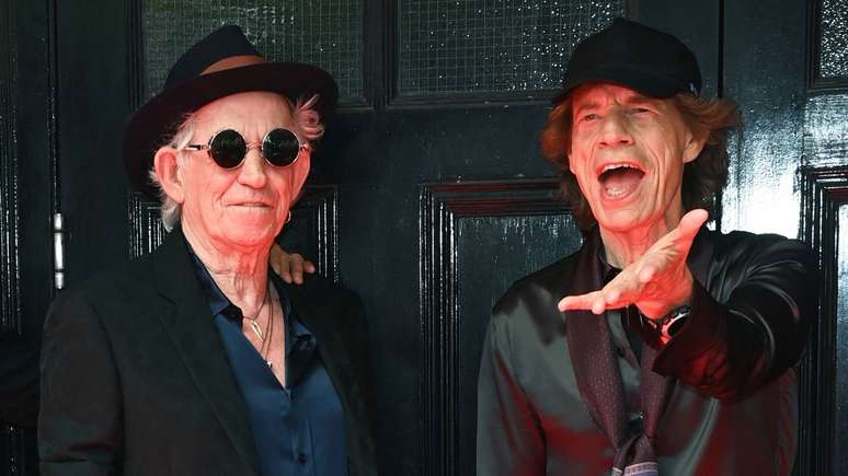 Keith Richards e Mick Jagger, dos Rolling Stones, em 2023 -