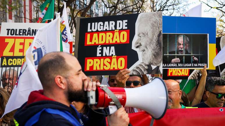 O Chega organizou um protesto contra Lula em 2023 em Lisboa