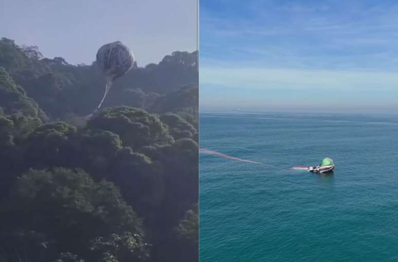Balões foram avistados caídos em cidades da Baixada Santista