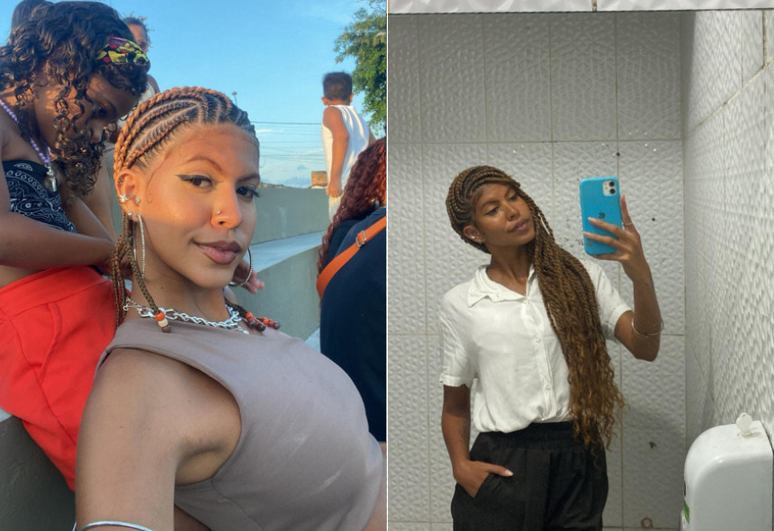 Gabriela Barros, de 21 anos, já teve tranças mais curtas e hoje usa tranças longas