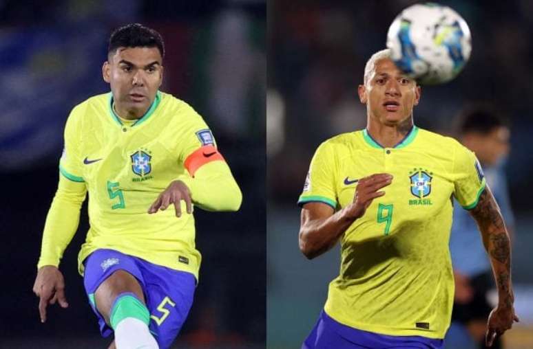 Fotos: Vítor Silva / CBF - Legenda: Casemiro e Richarlison podem voltar à Seleção Brasileira