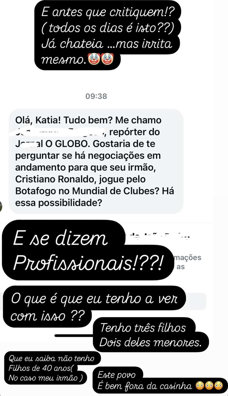 Irmã de Cristiano Ronaldo se irrita com a assédio de jornalistas sobre futuro do jogador: 'Não tenho filho de 40 anos'