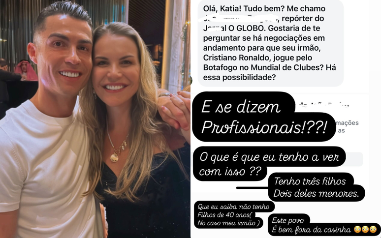 Irmã de Cristiano Ronaldo se irrita com a assédio de jornalistas sobre futuro do jogador: 'Não tenho filho de 40 anos'