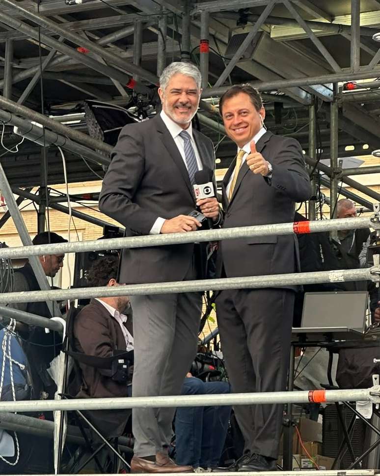 William Bonner e Gerson Camarotti na cobertura do conclave