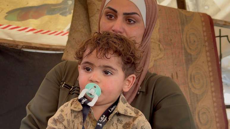 Nihaya says that her son Mohammed cannot face Gaza's conditions Nihaya says that her son Mohammed cannot face Gaza's conditions