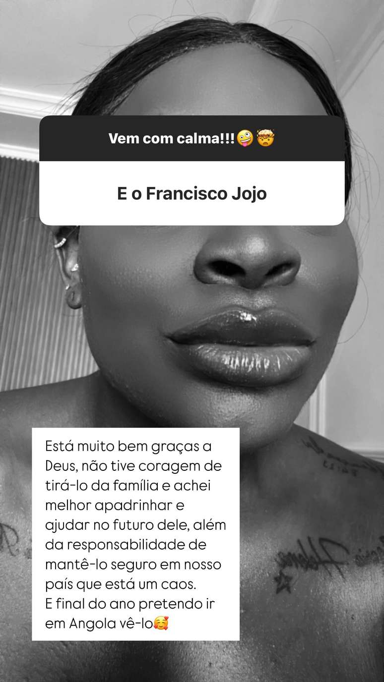 Publication of Jojo Todynho on Francisco's adoption Publication of Jojo Todynho on Francisco's adoption