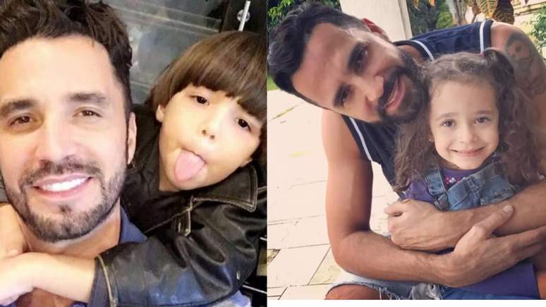 Latino ao lado dos filhos Bernardo e Valentina