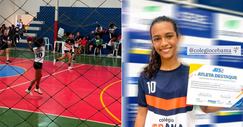 Rayssa Leal defendeu escola em partida de handebol