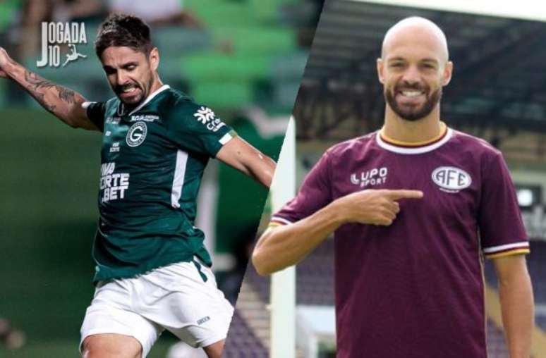 - Fotos: Divulgação/Goiás e Thiago Toledo/Ferroviária - Legenda: Rafael Gava é um dos destaques do Goiás na Série B. Já Carlão é o vice-artilheiro da competição e o principal nome da Ferroviária