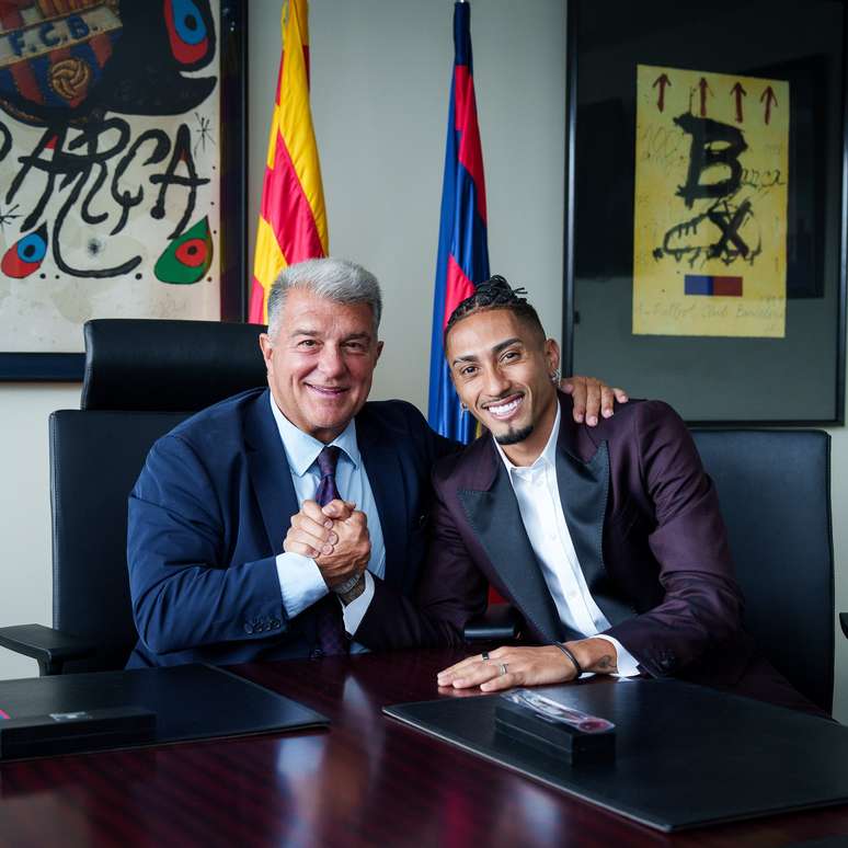 Raphinha e Laporta 