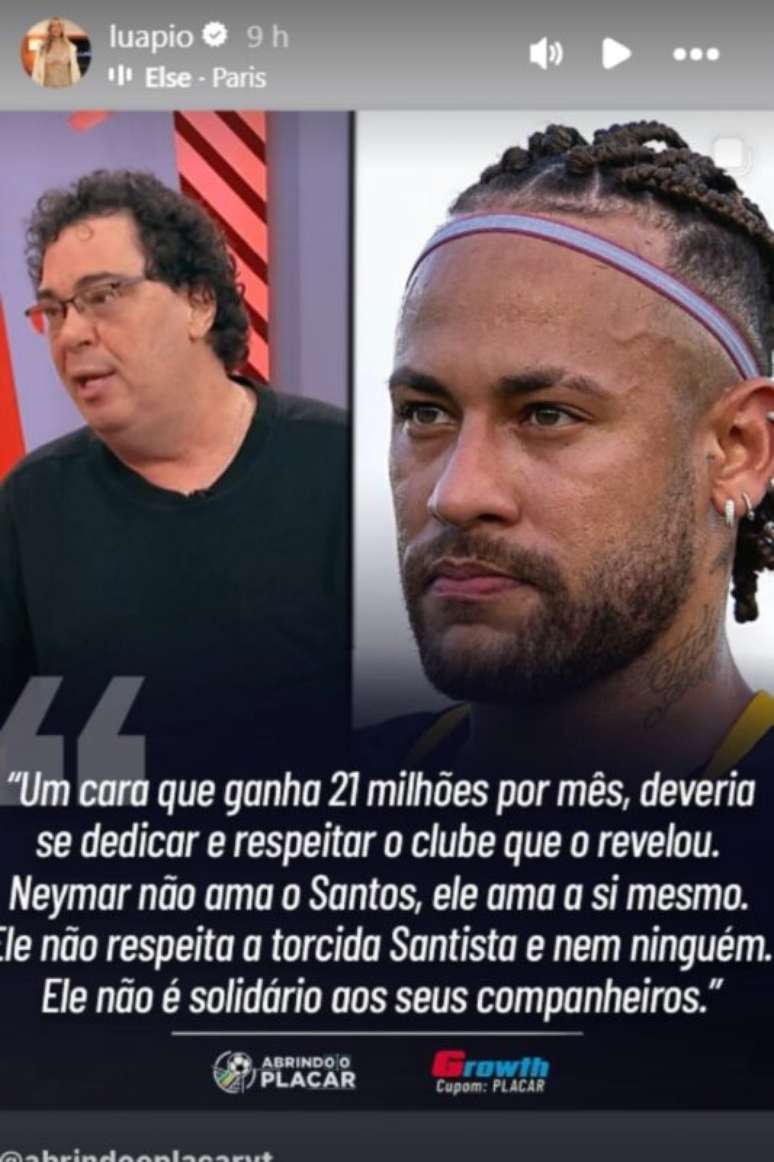 Luana Piovani criticou Neymar nas redes sociais 
