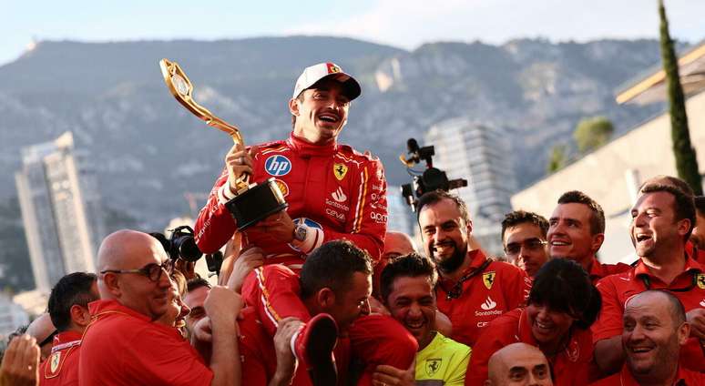 Charles Leclerc durante vitória em Mônaco 2024