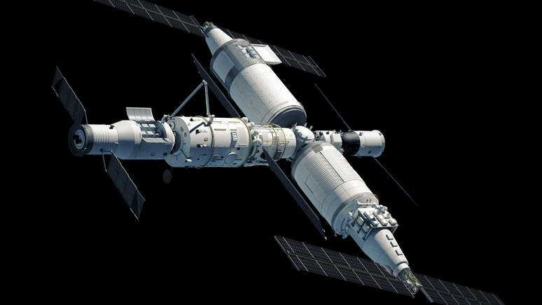 Estação Espacial Chinesa Tiangong, em 2022