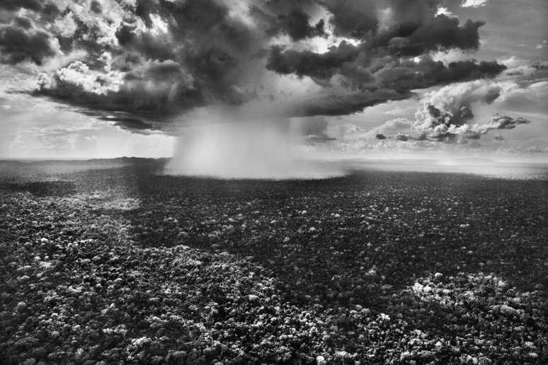 Livro e exposi&ccedil;&atilde;o t&ecirc;m cerca de 200 imagens de parques nacionais e povos amaz&ocirc;nicos; na foto, a chuva intensa no Parque Nacional da Serra do Divisor, no Acre