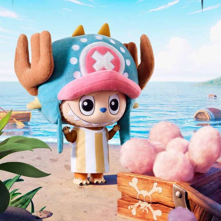 A franquia da Popmart possui versão em conjunto com o anime 'One Piece'