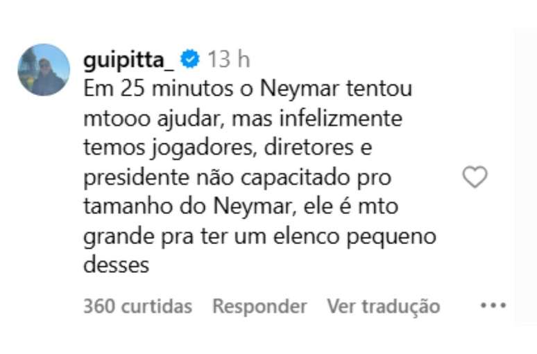 Guilherme Pitta detonou clube após eliminação da Copa do Brasil