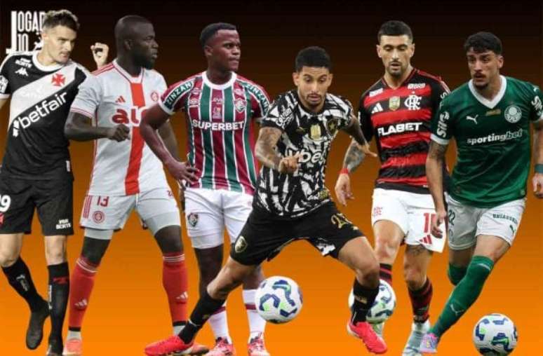Fotos: Matheus Lima/Vasco / Ricardo Duarte/Internacional / Marcelo Gonçalves/Fluminense / Vitor Silva/Botafogo / Cesar Greco/Palmeiras - Legenda: Uruguaios são os estrangeiros que mais cresceram no Brasileiro desde 2016