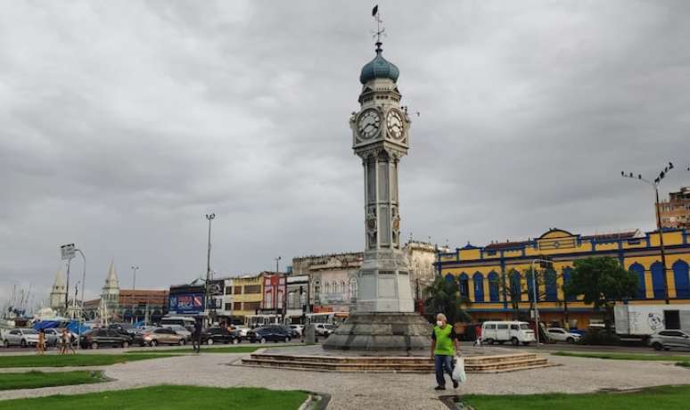 A Praça do Relógio, no Complexo do Ver-o-Peso, em Belém.