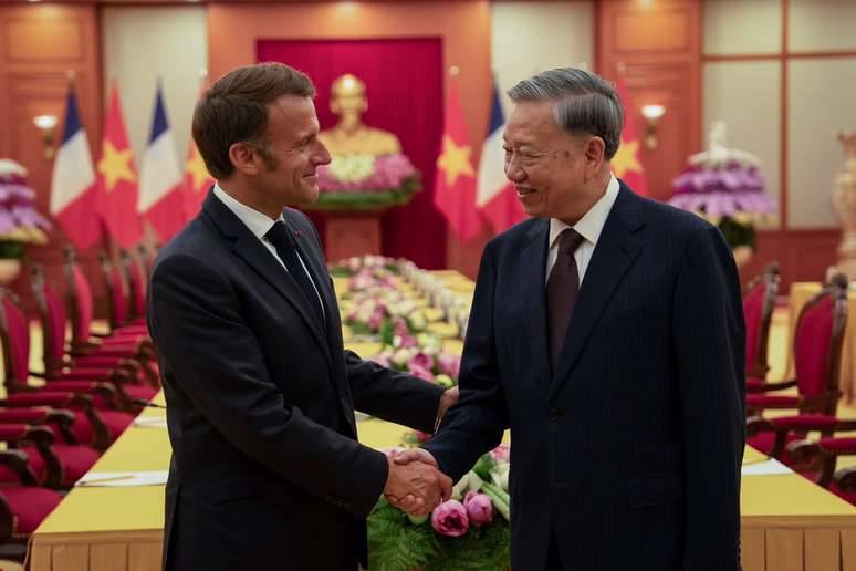 Macron e Tô Lâm, líder do Vietnã