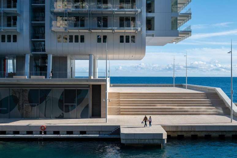 O distrito de Mareterra est&aacute; sendo constru&iacute;do em cima de gigantes c&acirc;maras de concreto