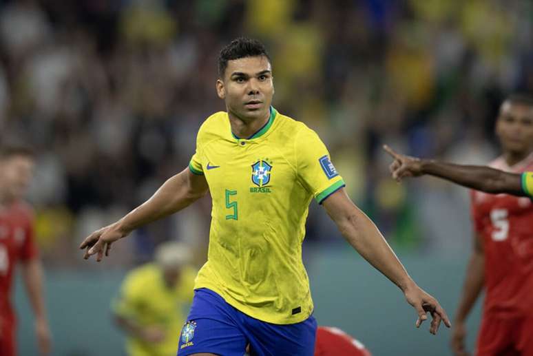 Volante Casemiro na Copa do Mundo de 2022 &ndash; Lucas Figueiredo/CBF