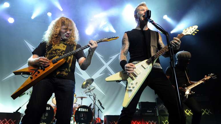 Dave Mustaine com o Metallica em 2011 -