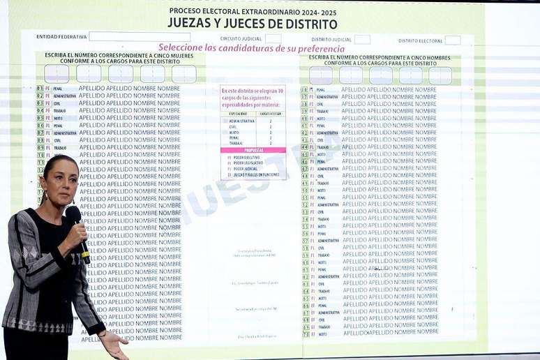 Sheinbaum defende que os ministros da Suprema Corte sejam escolhidos pela popula&ccedil;&atilde;o e n&atilde;o por indica&ccedil;&otilde;es do Executivo