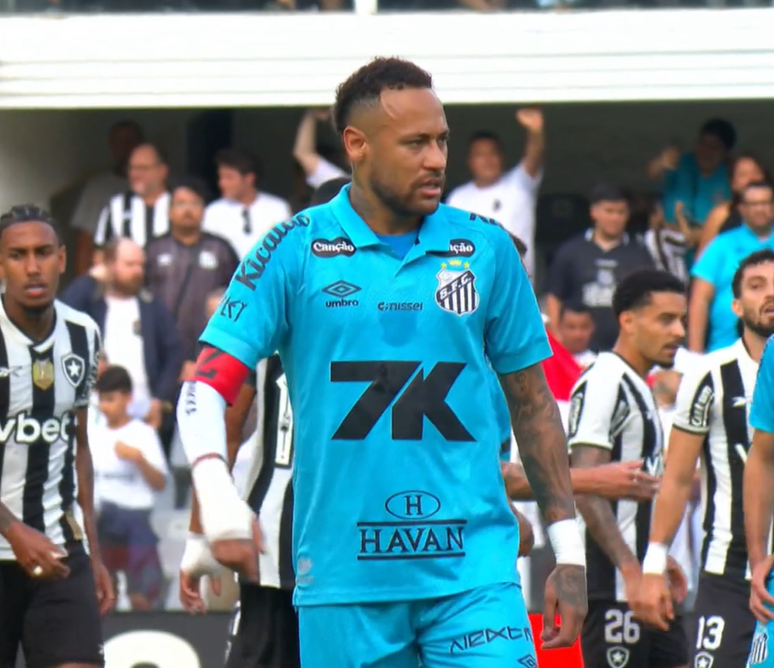 Neymar foi expulso durante a partida contra o Botafogo