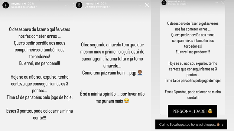 Stories do instagram de Neymar e de sua irm&atilde;, Rafaella Santos