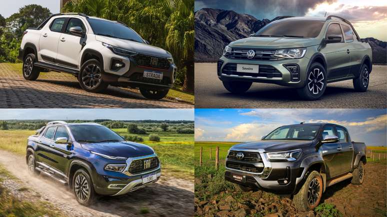 Fiat Strada, Volkswagen Saveiro, Fiat Toro e Toyota Hilux: picapes mais populares