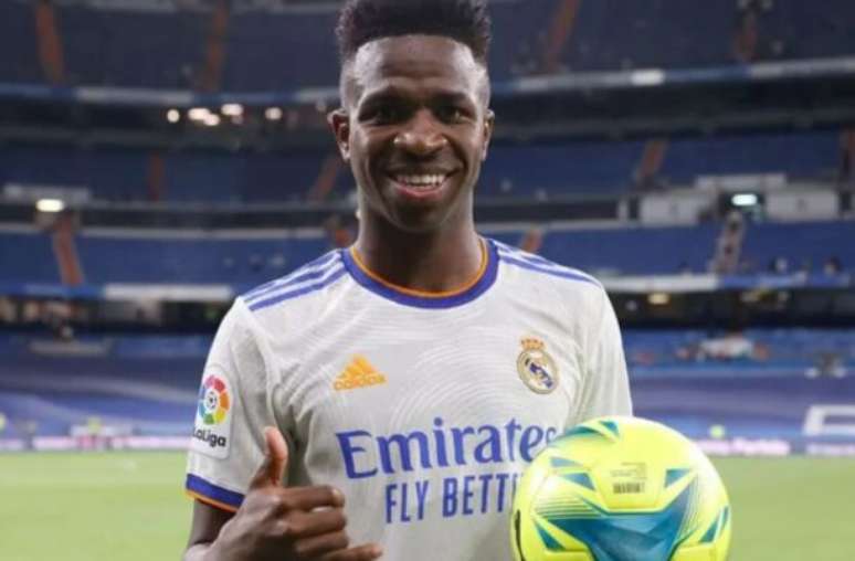 Divulgação/Real Madrid - Legenda: Vini Jr aparece no top 10 dos jogadores mais valiosos do mundo