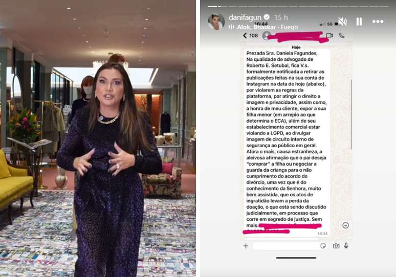 Daniela Fagundes em postagem no Instagram