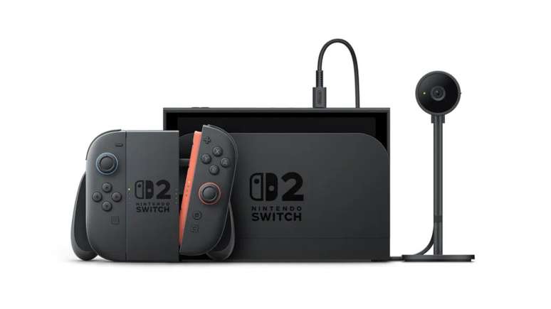 Nintendo Switch 2 acoplado, com controle Joy-Con e perif&eacute;rico Switch 2 Camera - Nintendo