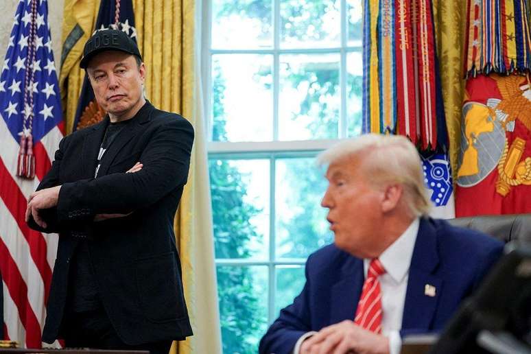 Musk e Trump no Salão Oval