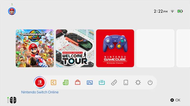 A interface, como todo o resto, parece uma pequena atualiza&ccedil;&atilde;o em rela&ccedil;&atilde;o ao &uacute;ltimo Switch. &Eacute; mais r&aacute;pida, mas n&atilde;o &eacute; uma reformula&ccedil;&atilde;o completa - Nintendo