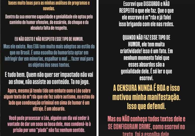 Primeira postagem | Postagem de defesa