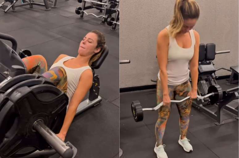 Paolla Oliveira shows a training routine: “Life is movement”