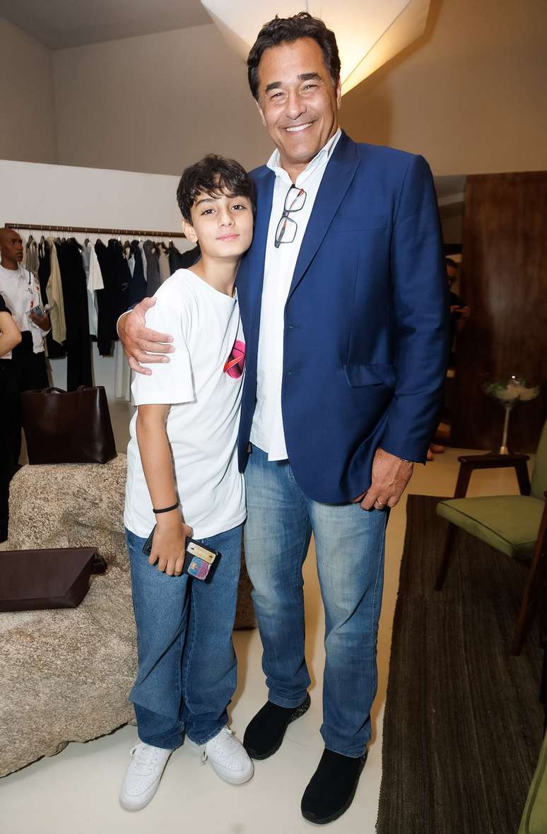 Luciano Szafir e um de seus filhos do segundo casamento 