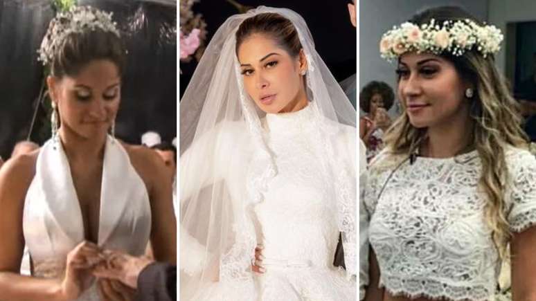 Maíra Cardi se casou recentemente com Thiago Nigro, mas a influenciadora já teve outros casamentos; relembre os vestidos marcantes